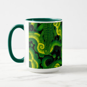 Green Yellow Alligator Crocodile Dragon Name Mug
