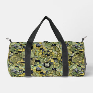 Green Yellow Alligator Crocodile Leather Monogram Duffle Bag
