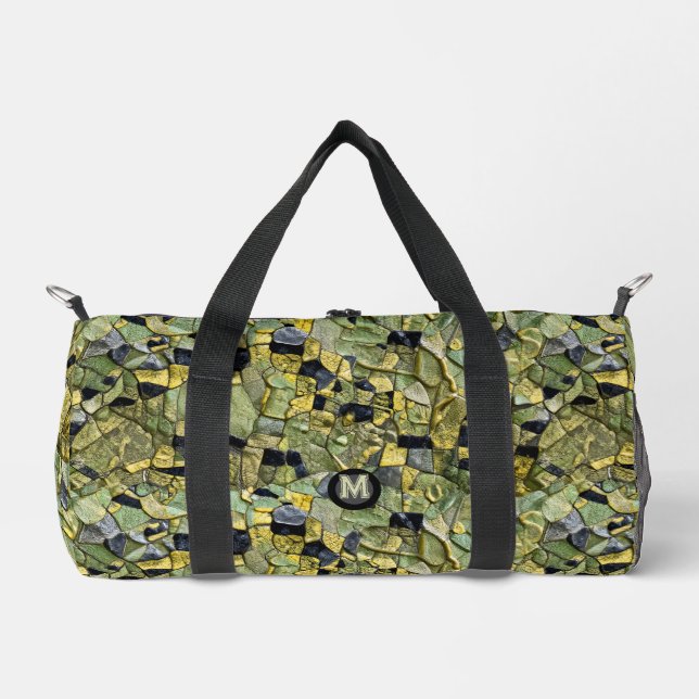 Green Yellow Alligator Crocodile Leather Monogram  Duffle Bag (Front)