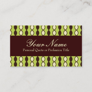 Green Yellow and Brown Retro 70's Pattern Business Card