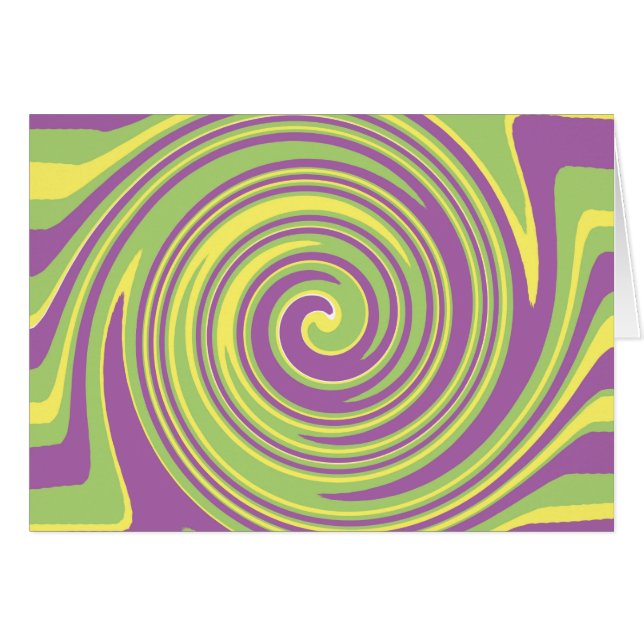 Green yellow and purple twirl pattern (Front Horizontal)