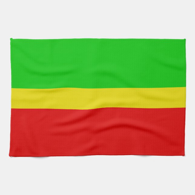 Green, yellow, and red. tea towel (Horizontal)