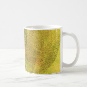 Green yellow black nature forest abstract painting coffee mug
