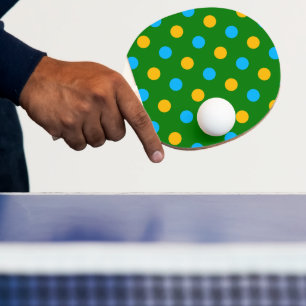 Green Yellow Black Polka Dots Design Ping Pong Paddle
