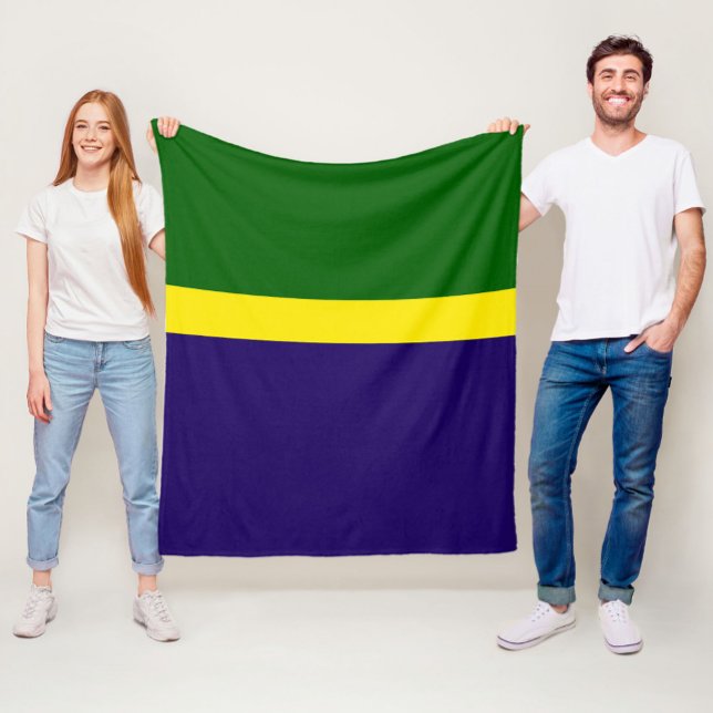 Green Yellow Blue Colour Block Style Design  Fleece Blanket (Creator Uploaded)