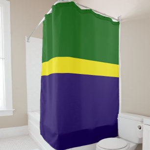 Green Yellow Blue Colour Block Style Design Shower Curtain