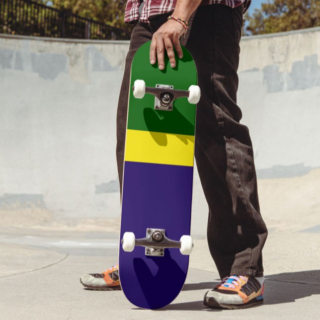 Green Yellow Blue Colour Block Style Design  Skateboard (Creator Uploaded)