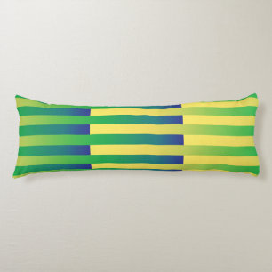Green Yellow Blue Striped Pattern Body Cushion