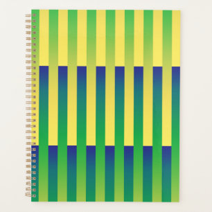 Green Yellow Blue Striped Pattern Planner