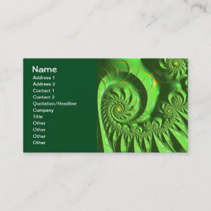 Green Yellow Brago-Mitchell Fine Fractal Art Business Card