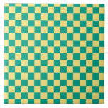 Green   Yellow Chequered Chequerboard Pattern Ceramic Tile<br><div class="desc">Green   Yellow Chequered Chequerboard Pattern ceramic tile</div>