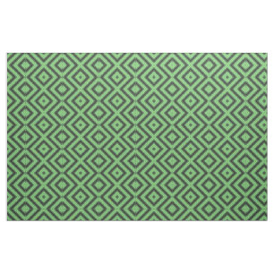 Green & Yellow Chequered Tubes by Kenneth Yoncich Fabric