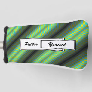 Green & Yellow Chequered Tubes by Kenneth Yoncich Golf Head Cover
