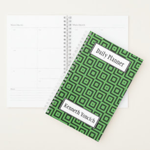 Green & Yellow Chequered Tubes by Kenneth Yoncich Planner