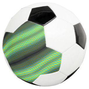 Green & Yellow Chequered Tubes by Kenneth Yoncich Soccer Ball