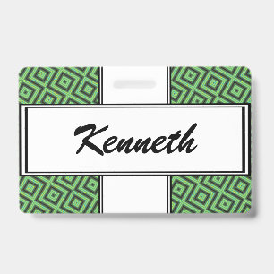 Green & Yellow Chequered Tubes v2 by K Yoncich ID Badge