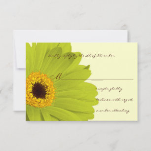 Green Yellow Elegant Gerber Wedding Invitation
