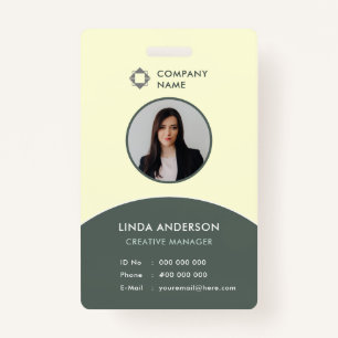 Green Yellow Employee Photo ID Company Logo Fresh ID Badge