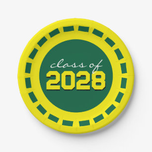 Green & Yellow Filmstrip Class Year Graduation Paper Plate