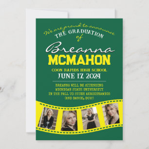 Green & Yellow Filmstrip Graduation Announcement