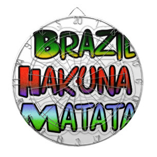 Green Yellow Golden Brazil Hakuna Matata Art Print Dartboard