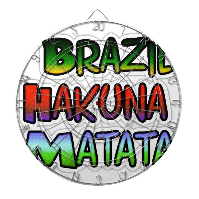 Green Yellow Golden Brazil Hakuna Matata Art Print Dartboard (Front)