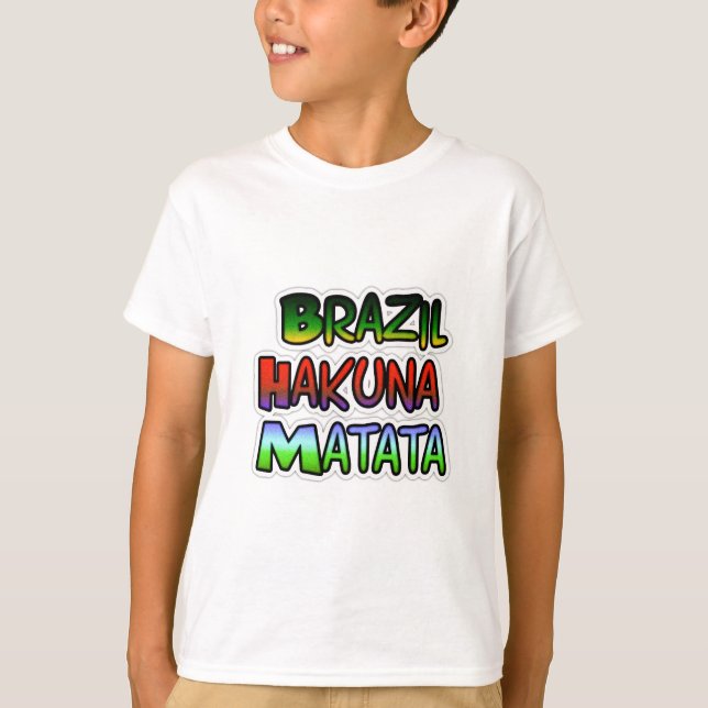 Green Yellow Golden Brazil Hakuna Matata Art Print T-Shirt (Front)