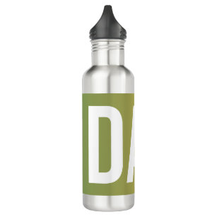 Green yellow gradient word dad father's day 710 ml water bottle