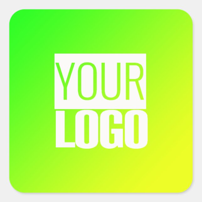 green yellow gradient  -your logo  square sticker (Front)