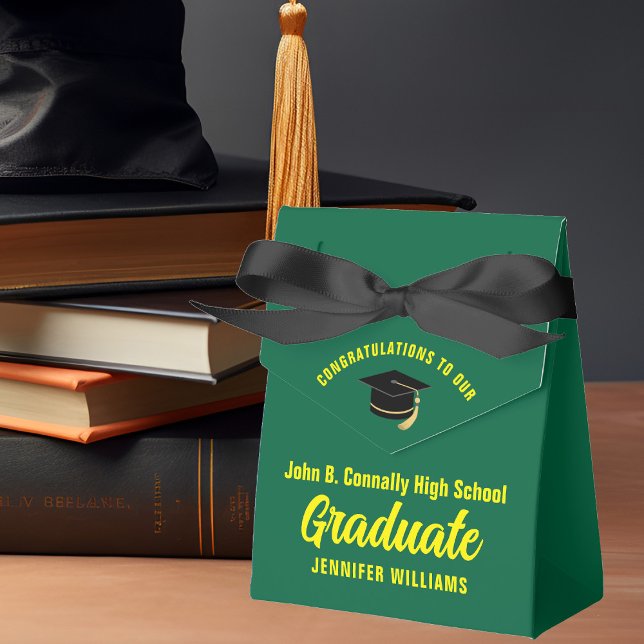 Green Yellow Graduate Customised Graduation Party Favour Box (Creator Uploaded)