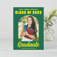 Green Yellow Graduate Photo Modern Bold Graduation