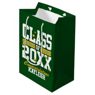 Green Yellow Graduating Class Year Medium Gift Bag