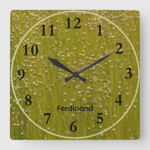 Green & Yellow Green Garden of lorals Square Clock