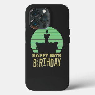 green yellow happy 55th birthday quote iPhone 13 pro case