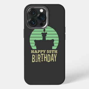 green yellow happy 55th birthday quote iPhone 13 pro case