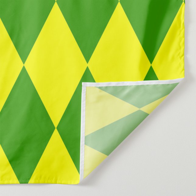 Green Yellow Harlequin Checkered Design  Fabric (Creator Uploaded)