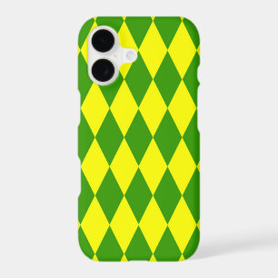 Green Yellow Harlequin Chequered Design