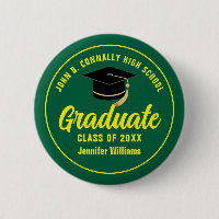 Green Yellow High School Graduate Custom Name Tag