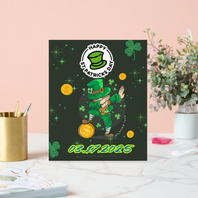  Green Yellow  Illustration St. Patrick`s day Acrylic Sign (Wedding)