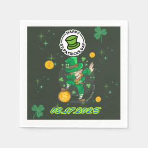  Green Yellow  Illustration St. Patrick`s day Napkin