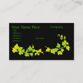 Green & Yellow Ivy Business Cards