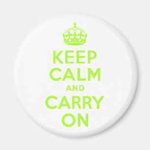 Green Yellow Keep Calm and Carry On Magnet