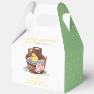 Green Yellow Laundry Tub Rubber Duck Baby Shower Favour Box