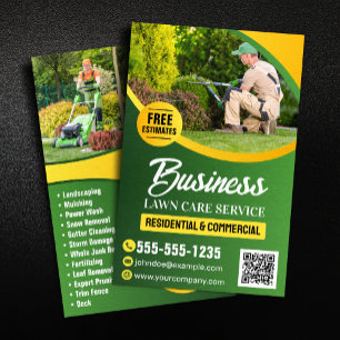 Green & Yellow Lawn Care Landscaping Mowing Flyer