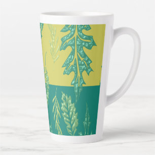 Green & Yellow Leaf Latte Mug