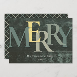 Green Yellow Merry Holiday Big Letter