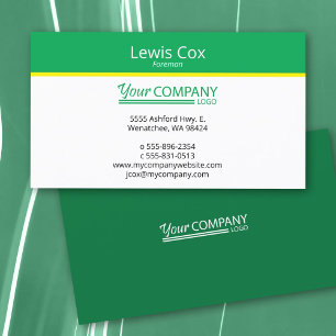 Green Yellow Minimalist, Professional Simple Business Card