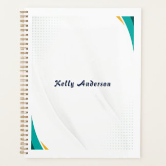 Green & Yellow Modern Pattern with Custom Sign Planner