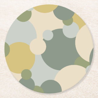 Green-yellow molecule paper coaster