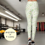 Green Yellow Nature Fern Leaf Pattern On White Leggings<br><div class="desc">This nature style design features a fern leaf pattern background.</div>